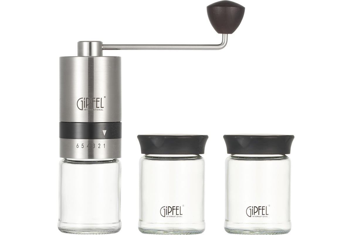 Кофемолка ручная GIPFEL ESSENCE со стальными жерновами, с двумя ...