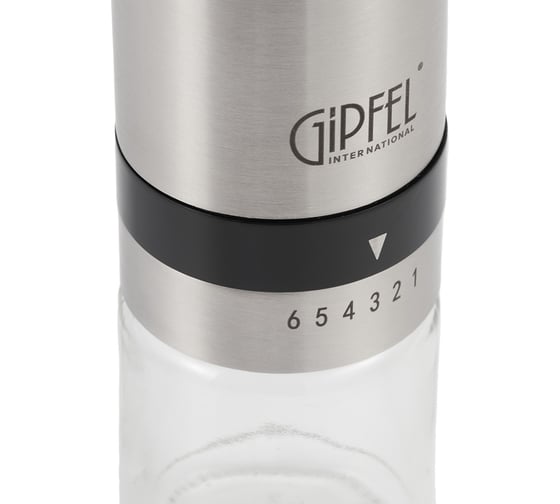 Кофемолка ручная GIPFEL ESSENCE со стальными жерновами, с двумя стеклянными баночками для хранения кофе в подарочной упаковке, стекло, пластик, нержавеющая сталь 18/10 51906