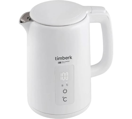 Электрический чайник Timberk 1.5 л, автоматическое открывание крышки, двойные стенки T-EK21S02