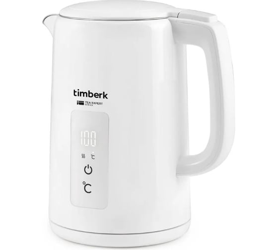 Электрический чайник Timberk 1.5 л, автоматическое открывание крышки, двойные стенки T-EK21S02