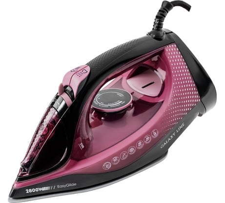 Утюг Galaxy LINE GL 6132, розовый с черным, паровой, 2800 Вт, керамическое покрытие подошвы 7060161320