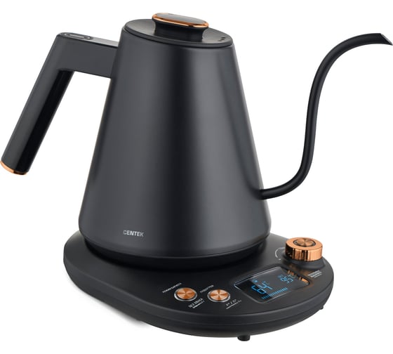 Чайник Centek CT-1005 черный, 1 л, 1100 Вт, регулировка t на базе, поддержание t, ф-ция Barista CT-1005 Black