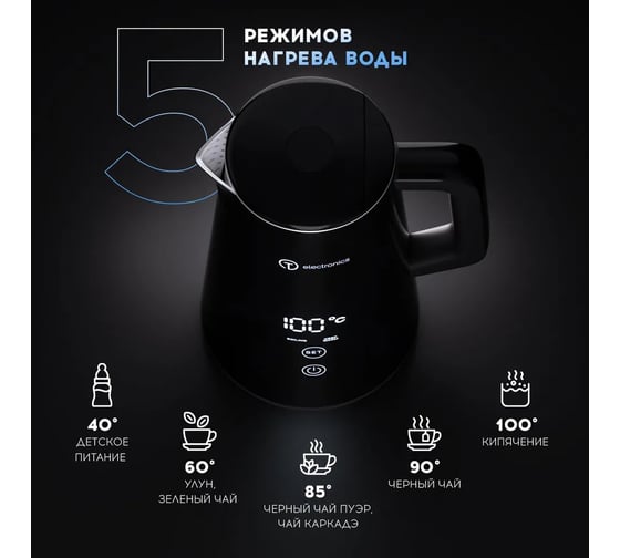 Электрический чайник TITAN electronics 01/черный TELKE001BLACK