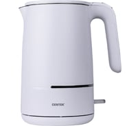 Чайник Centek белый, 1.5 л, 2200 Вт, двойные стенки, бесшовная колба, эффект термоса CT-1012