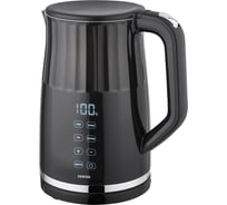 Чайник Centek черный, 1,7 л, 2200 Вт, 2 стенки, сталь без шва, LED-дисплей, t:70/80/90/100С, сенсор CT-0038