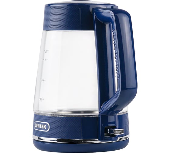 Чайник Centek CT-1014 синий, стекло, 1.7 л, 2200 Вт, LED, Защита от перегрева, STRIX контроллер CT-1014 Blue