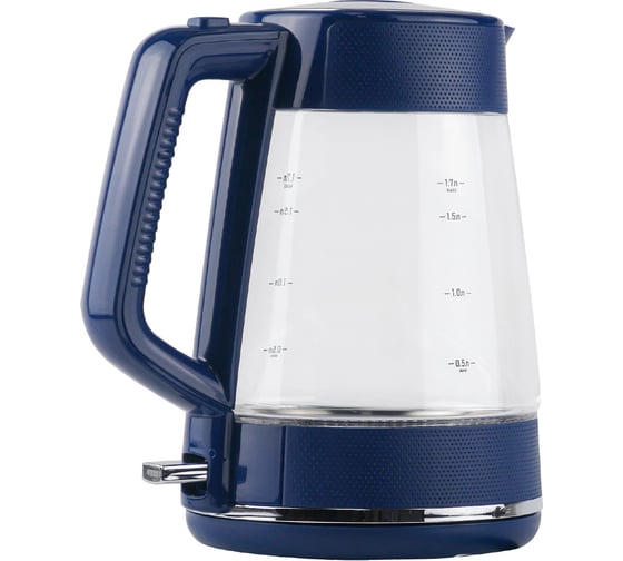 Чайник Centek CT-1014 синий, стекло, 1.7 л, 2200 Вт, LED, Защита от перегрева, STRIX контроллер CT-1014 Blue