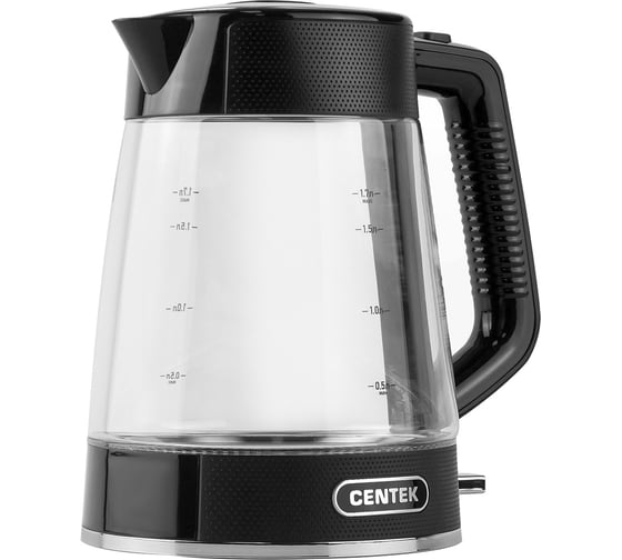 Чайник Centek CT-1014 черный, стекло, 1.7 л, 2200 Вт, LED, Защита от перегрева, STRIX контроллер CT-1014 Black