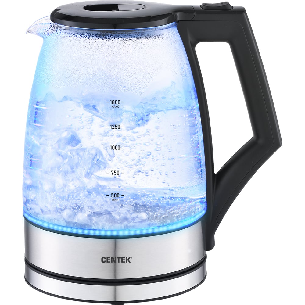 Чайник Centek CT-0014 черный, 1.8 л, 2200 Вт, LED, защита от накипи ...