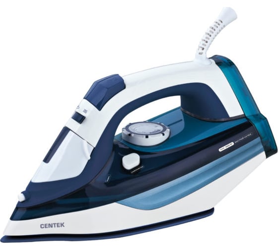 Утюг Centek синий, 2400 Вт, 2 м, 480 мл, керамика, капля-стоп, самоочистка CT-2319 Blue