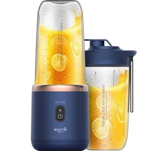 Блендер стационарный Deerma Portable blender Blue, 140 Вт, 20000 оборотов в минуту, объем 400 мл DEM-NU06