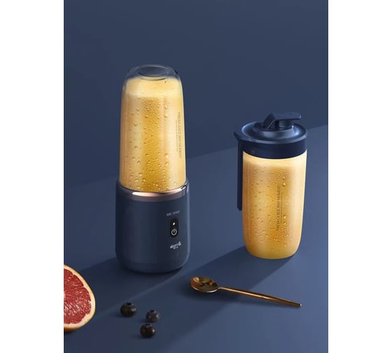 Блендер стационарный Deerma Portable blender Blue, 140 Вт, 20000 оборотов в минуту, объем 400 мл DEM-NU06