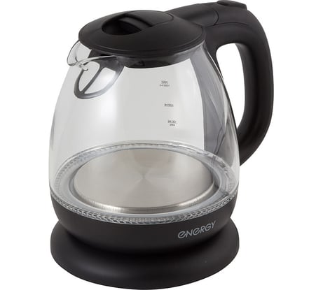 Чайник Energy E-296 1 л, стекло/пластик, цвет черный, 005215