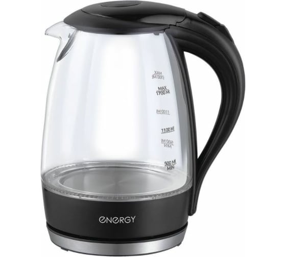 Чайник Energy E-262 1.7 л, стекло/пластик, 153233