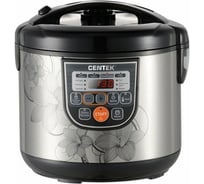 Мультиварка Centek (чёрный/сталь) 700Вт, 5.0л, 10 программ +28 программ Мультишеф CT-1498