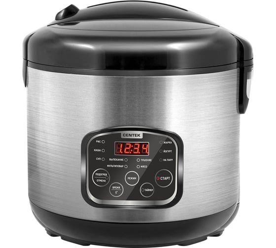 Мультиварка Centek (чёрный/сталь) 860Вт, 5.0л, LED, 10 программ CT-1490 1