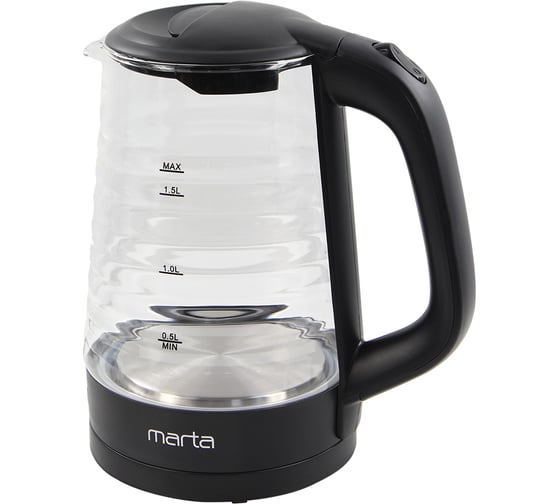 Чайник стеклянный MARTA MT-4585 черный жемчуг 40963