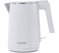 Чайник металлический MARTA MT-4591 белый жемчуг 37383