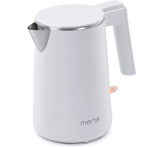 Чайник металлический MARTA MT-4591 белый жемчуг 37383