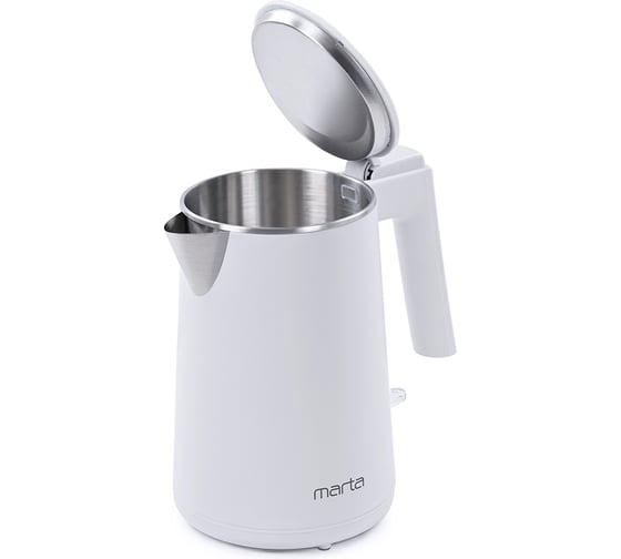 Чайник металлический MARTA MT-4591 белый жемчуг 37383