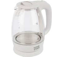 Чайник HomeStar HS-1012 1.7 л, стекло, пластик, белый 003566