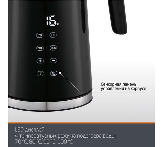 Чайник электрический Leonord LE-1535 (1,7 л), черный 107830