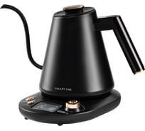 Чайник для заваривания кофе и чая Galaxy LINE GL 0341, 1 л, 1100 Вт, черный, металлический корпус, регулировка температуры от 40 до 100°C, поддержание температуры 7010103410