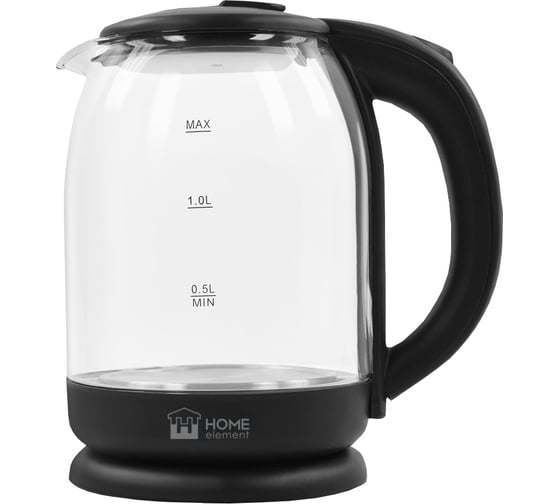 Чайник стеклянный HOME ELEMENT HE-KT191 черный жемчуг 35130 1