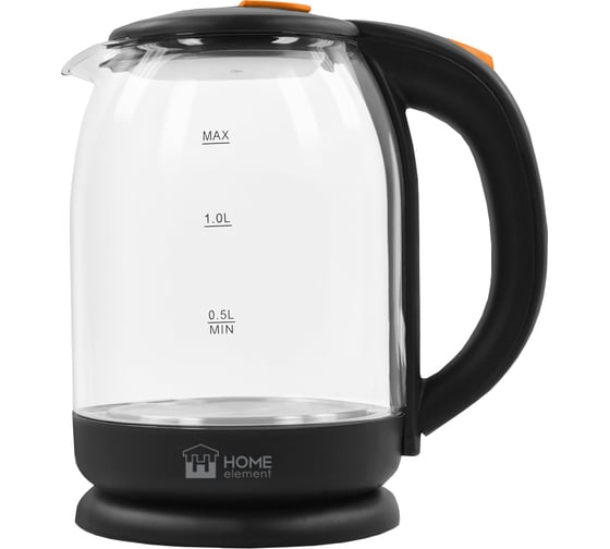 Чайник стеклянный HOME ELEMENT HE-KT191 темный янтарь 37878 1