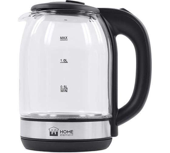 Чайник стеклянный HOME ELEMENT HE-KT2300 черный жемчуг 36938 1