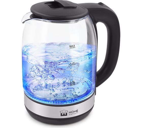 Чайник стеклянный HOME ELEMENT HE-KT2300 черный жемчуг 36938