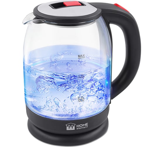 Чайник стеклянный HOME ELEMENT HE-KT2301 красный рубин 37875 1