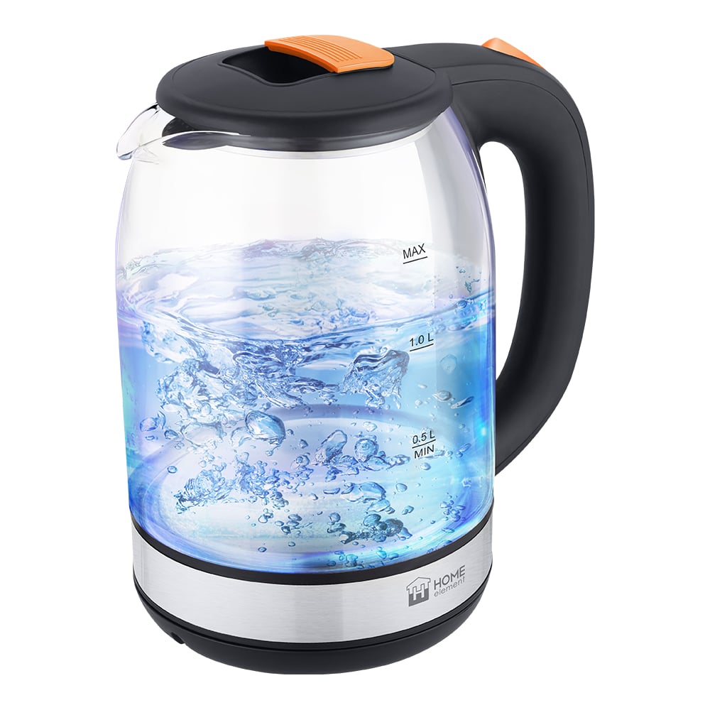 Чайник стеклянный HOME ELEMENT HE-KT2300 темный янтарь 37861 - выгодная ...