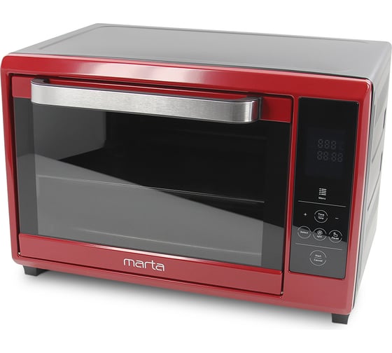 Мини-печь MARTA MT-4264 бордовый гранат, 40 л, сенсор+аэрофритюр+шашлычница+эмаль 40256