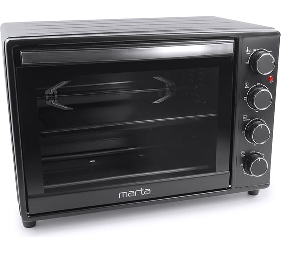 Мини-печь MARTA MT-4267 черный жемчуг, конвекция+шашлычница+эмаль 37256