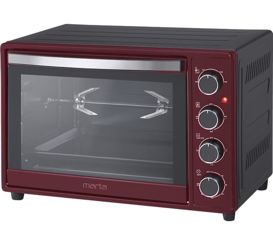 Мини-печь MARTA MT-4267 бордовый гранат, конвекция+шашлычница+эмаль 40124