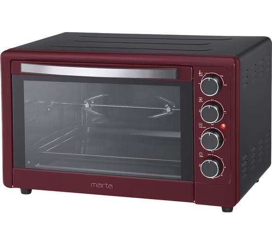 Мини-печь MARTA MT-4268 бордовый гранат, 12 режимов+конвекция+ шашлычница+ эмаль 40125 1