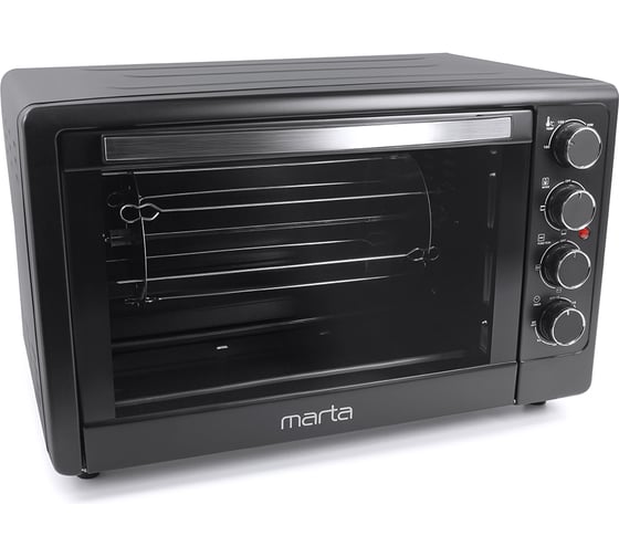 Мини-печь MARTA MT-4268 черный жемчуг, 50 л, 12 режимов+конвекция+ шашлычница+ эмаль 37257