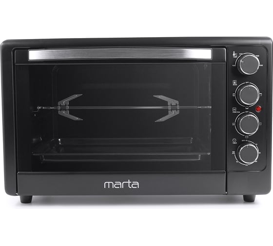 Мини-печь MARTA MT-4268 черный жемчуг, 50 л, 12 режимов+конвекция+ шашлычница+ эмаль 37257