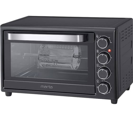 Мини-печь MARTA MT-EO4284D черный жемчуг, 35 л, 12 реж+Конвекция+Аэрофритюр+Шашл+эмаль 40863 1