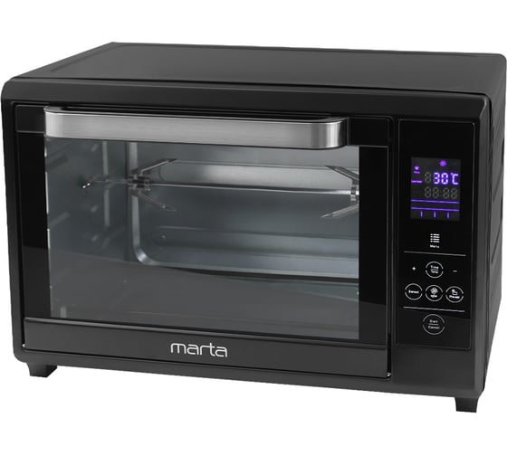 Мини-печь MARTA MT-EO4285B черный жемчуг, 40 л, сенсор, 8 режимов+конвекция+шашл+вертел 42153