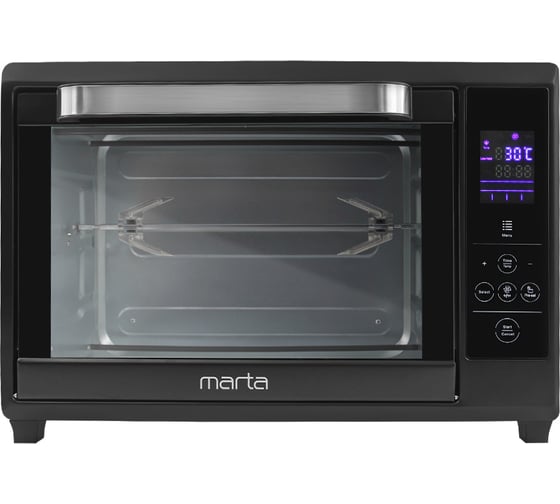 Мини-печь MARTA MT-EO4288B черный жемчуг, 30 л, Сенс+8 реж+Конвек+Аэрофрит+Шашл+эмаль 42180
