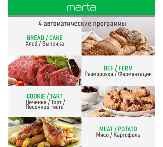 Мини-печь MARTA MT-EO4289B черный жемчуг, 35 л, Сенс+8 реж+Конвек+Аэрофрит+Шашл+эмаль 40865