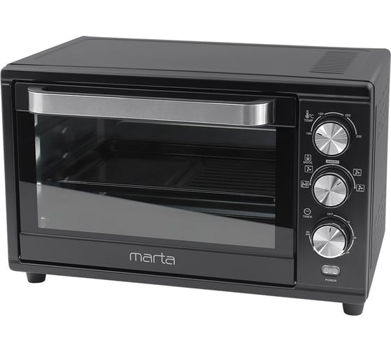 Мини-печь MARTA MT-EO4293B черный жемчуг, 32 л, Аэрогриль+Конвек+Корзина+Шашл+Вертел 40875
