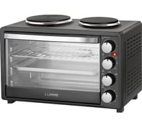 Мини-печь LUMME LU-EO1712B черный жемчуг, 40 л, конфорки, конвекция, вертел 39747