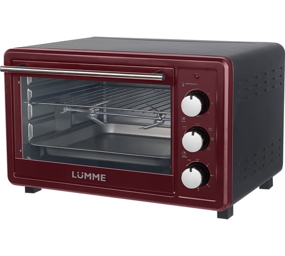 Мини-печь LUMME LU-EO1715C бордовый гранат, 30 л, конвекция + вертел 39766 1