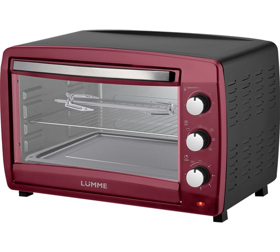 Мини-печь LUMME LU-EO1717B бордовый гранат, 50 л, конвекция + вертел 39773