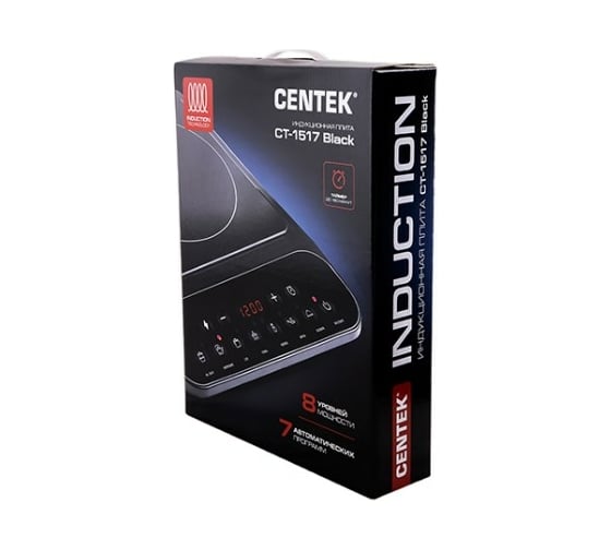 Индукционная плитка Centek 2000Вт, 8 настроек мощности, 7 программ, таймер, LED-дисплей CT-1517 Black