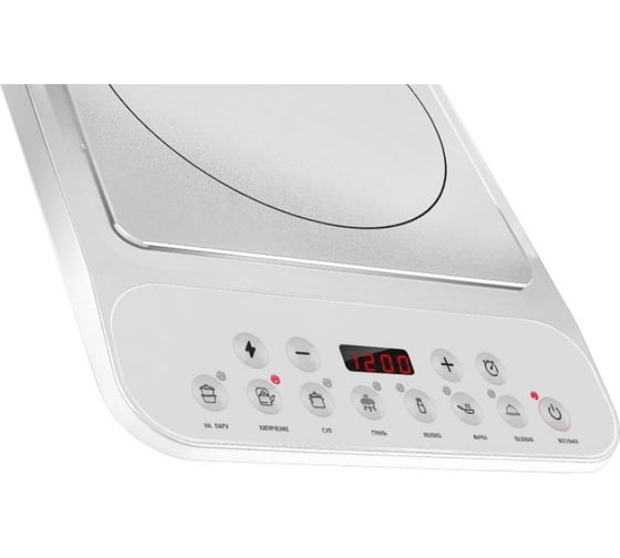Индукционная плитка Centek 2000Вт, 8 настроек мощности, 7 программ, таймер, LED-дисплей CT-1517 White