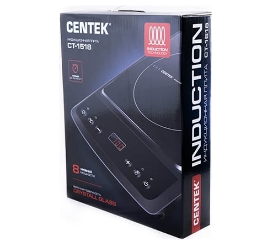 Индукционная плитка Centek 2000Вт, 8 настроек мощности, LED-дисплей таймер CT-1518